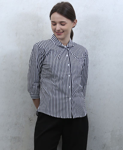 B-116 곤색줄지끈리본 칠부