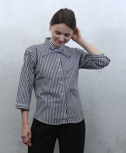 B-117 검정줄지끈리본 칠부