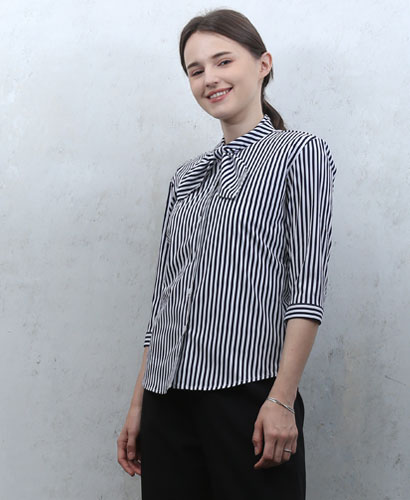 B-122 곤색줄지리본 칠부