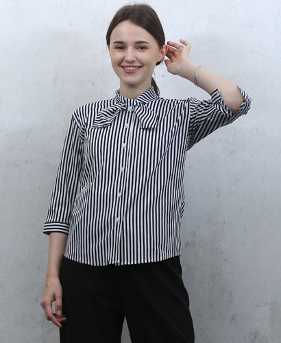 B-123 검정줄지리본 칠부