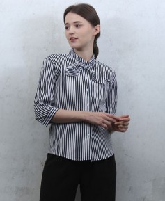 B-123 검정줄지리본 칠부