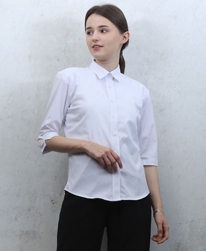 B-124 칠부 무지 셔츠