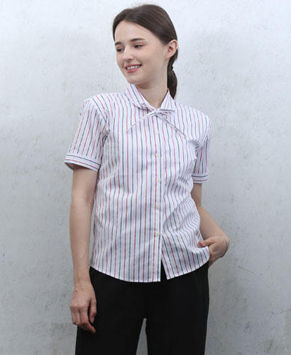 B-126 반팔 색동줄지끈리본