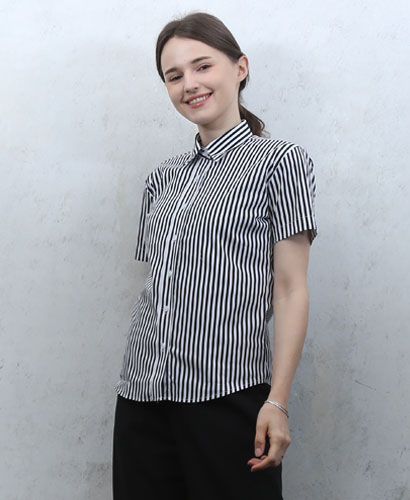 B-136 검정줄 긴팔/반팔 리본탈부착형