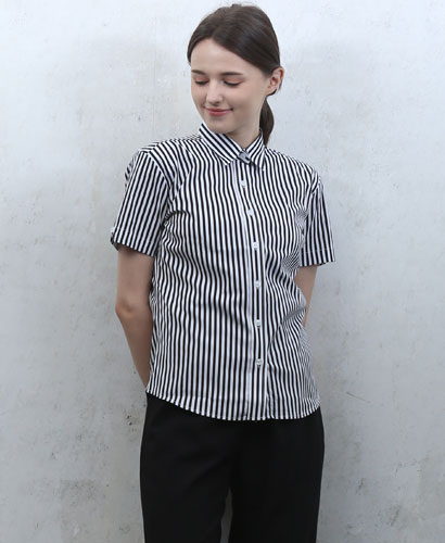 B-136 검정줄 긴팔/반팔 리본탈부착형