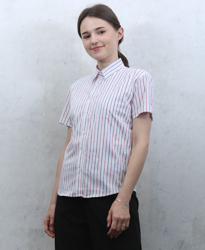 B-139 긴팔/반팔 색동줄지 리본부착형