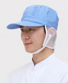 C-243 진하늘 턱끈 식품위생모
