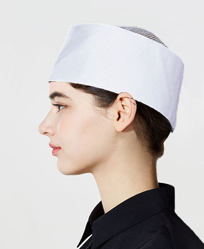 C-3 백색 위망사 일자모자