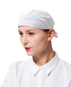 C-458 백색 위 망사 뒤 끈 두건