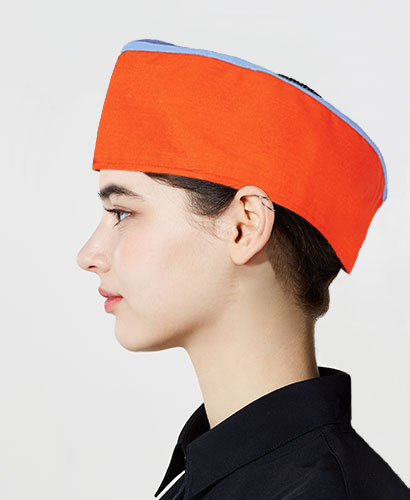 C-60 오렌지 배색 위망사모자