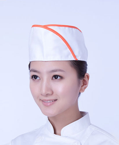 C-924 백색/오렌지띠 위망사 헬로모자