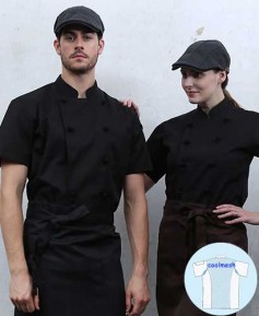 CD-05 반팔 검정 매듭단추 ㅡㅡ32수   (겨드랑이/등판 쿨메시)