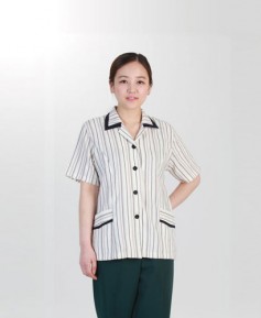 CL-39 베이지 줄 유니폼 반팔