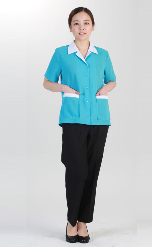 CL-43 진하늘 배색 유니폼 반팔