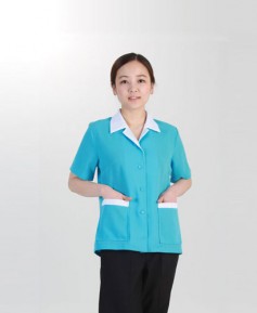 CL-43 진하늘 배색 유니폼 반팔