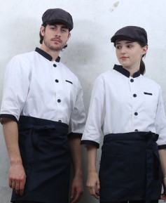 CO-710 백색 곤색카라 포인트 칠부