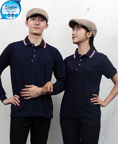 T-30 곤색 쿨론 3선 에리티셔츠ㅡㅡㅡㅡ (주머니 없음)