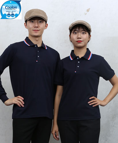 T-30 곤색 쿨론 3선 에리티셔츠ㅡㅡㅡㅡ (주머니 없음)