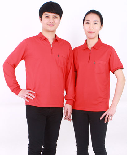 ▶T-3 33 홍색 기능성 엠보 지퍼 스티치