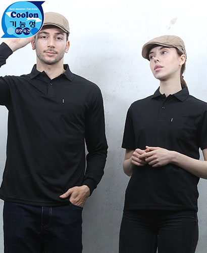 ▶T-18 검정 기능성 베이직 단체복◀ㅡ(주머니있음)