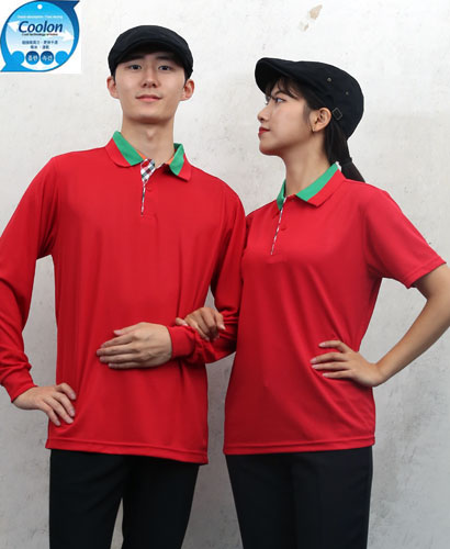 T-2 49 홍색 기능성 애리배색 체크ㅡㅡ (주머니 없음)