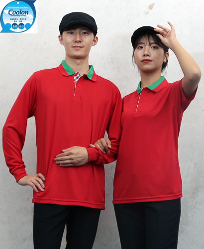 T-2 49 홍색 기능성 애리배색 체크ㅡㅡ (주머니 없음)