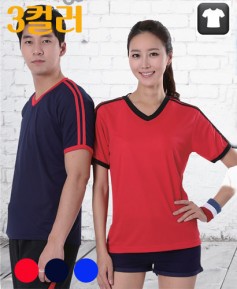 ▶T-179 반팔 기능성 2선 V넥◀ㅡ-ㅡㅡㅡㅡ(3가지 컬러)