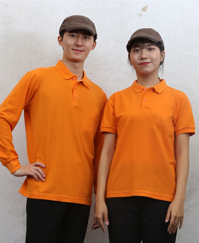 ▶T-54 오렌지((고급))폴로티셔츠 순면 (주머니없음)