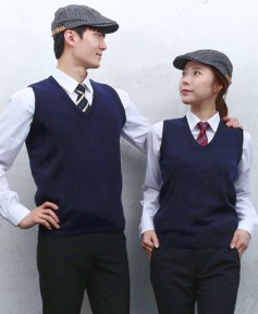 G-44 곤색 무지 니트 조끼