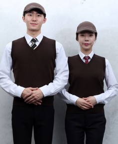 G-46 커피 니트 조끼