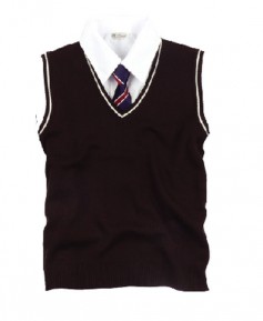 G-44 커피색 니트 선 조끼