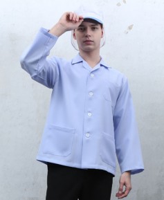 HA-21 남 푸른백색  작업복ㅡㅡ폴리