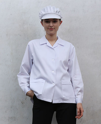 HA-29 백색  여성 20수/30수 위생복 ㅡ 소매단추형