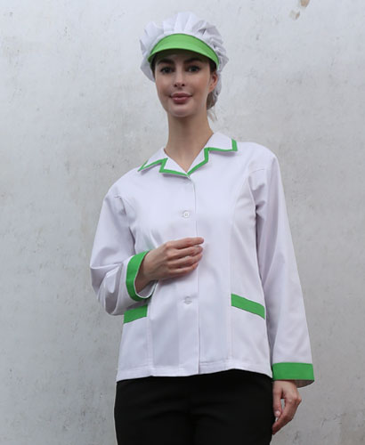 HA-32 20수 연두배색 포인트 위생복