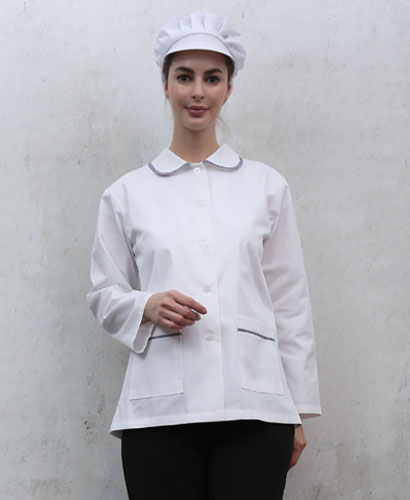 HA-42 둥근카라 배색 위생복