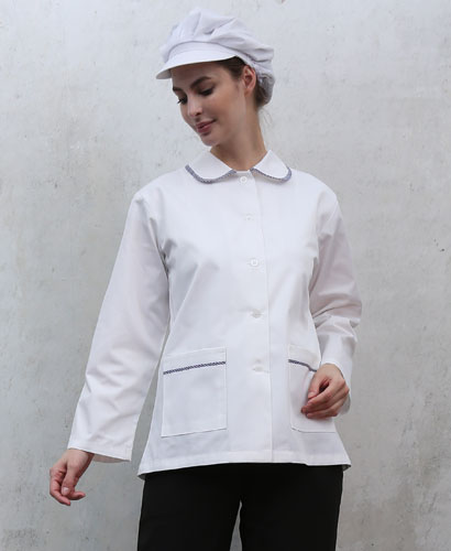 HA-42 둥근카라 배색 위생복