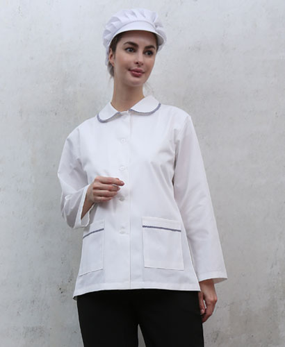 HA-42 둥근카라 배색 위생복