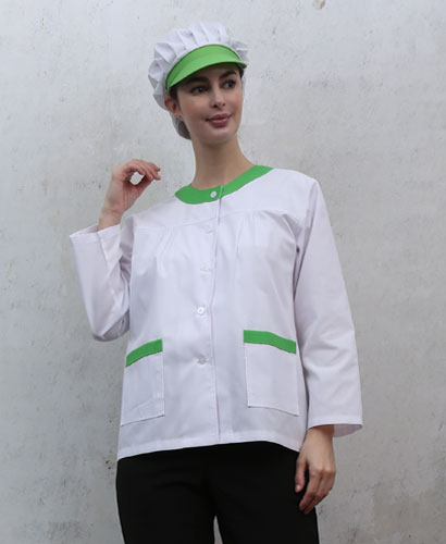 HA-45 30수 긴팔 연두라운드 위생복