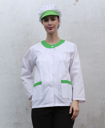 HA-45 30수 긴팔 연두라운드 위생복