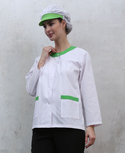 HA-45 30수 긴팔 연두라운드 위생복