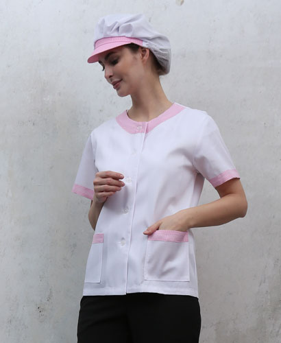 HA-61 핑크체크 라운드 반팔