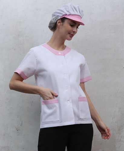 HA-61 핑크체크 라운드 반팔