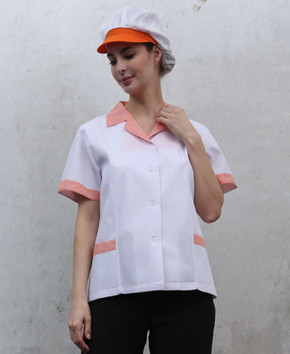 HA-65 오렌지 체크카라  반팔