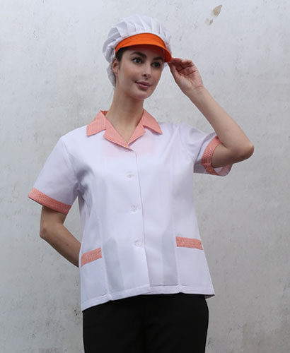 HA-65 오렌지 체크카라  반팔