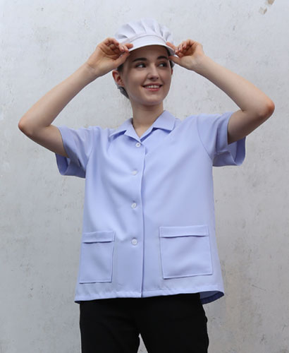 HA-75 여성 형광백색 폴리 반팔