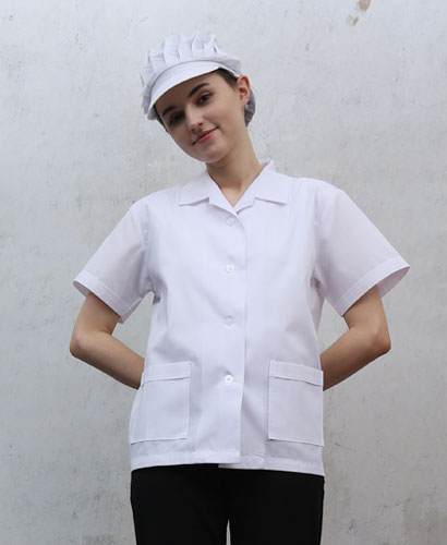 HA-77 여성 백색카라 반팔ㅡ30수