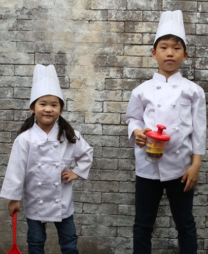 K-3 ★ 백색 어린이 조리복 상의