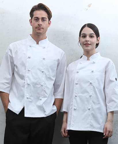 KO-161-1 백색 칠부 쿡복ㅡㅡㅡㅡㅡ (32수 면혼방)