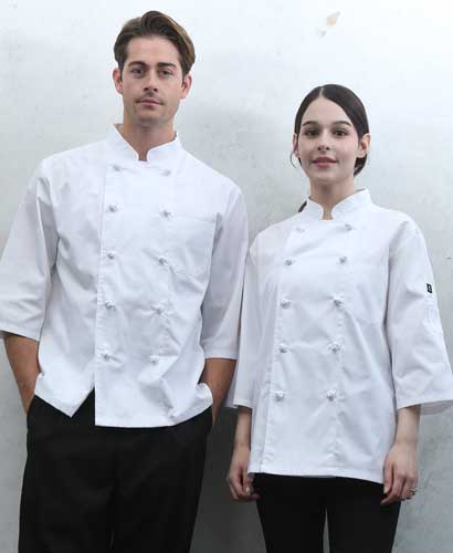 KO-161-1 백색 칠부 쿡복ㅡㅡㅡㅡㅡ (32수 면혼방)