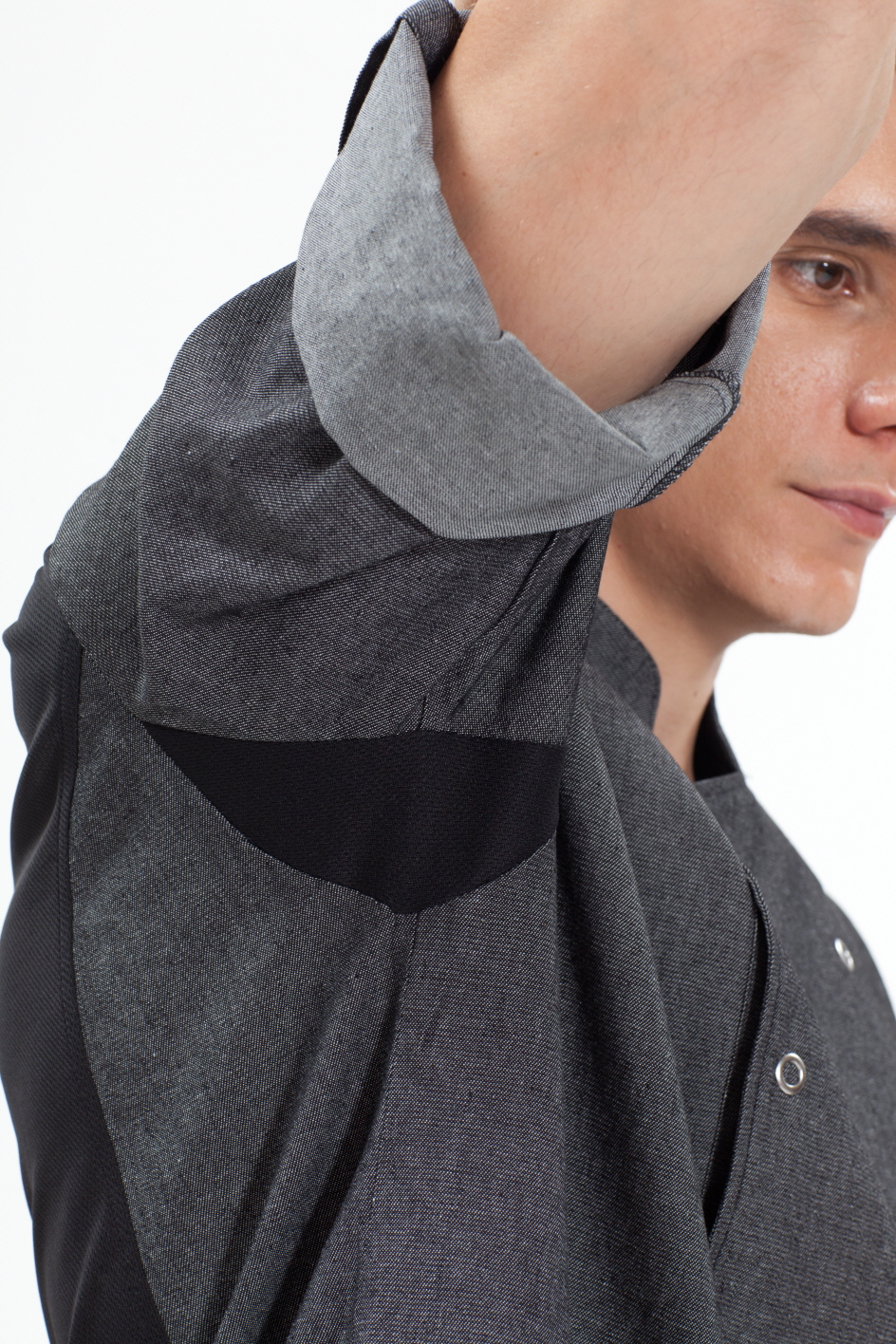 KO-129 회색 데님 이중소매 스넵버튼(27)